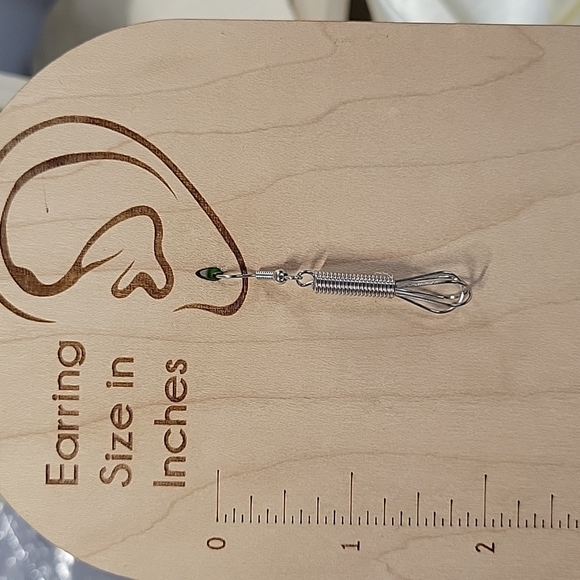 Miniature Whisk Drop Earrings - Picture 4 of 6